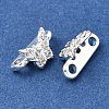 Brass Micro Pave Clear Cubic Zirconia 2-Loop Butterfly Spacer Bars KK-C258-14S-2