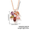 Brass Colorful Rhinestone Pendant Necklaces for Women IM3038-1-1