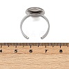 304 Stainless Steel Cuff Ring Components STAS-D372-07P-04-3