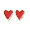 Brass Enamel Stud Earrings for Women EJEW-A126-05B-G-2