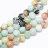 Natural Flower Amazonite Bead Strands G-R346-6mm-22-1