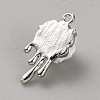 White Series Love Bow Alloy Acrylic Pendant PALLOY-WH0115-01P-06-2