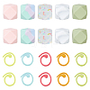 DICOSMETIC 10Pcs 5 Color Baking Painted Zinc Alloy Knitting Stitch Marker Rings DIY-DC0002-57-1