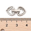 Brass Micro Pave Clear Cubic Zirconia Fold Over Clasps KK-C075-11P-3