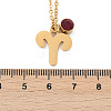 304 Stainless Steel Glass Drill Birth Stone Constellation Pendant Necklaces LS-STAS-D305-08G-A-2