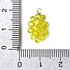 Grape Brass Acrylic Pendants OACR-R006-05G-05-3