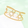 304 Stainless Steel Enamel Cuff Bangles for Women BJEW-D306-06G-1