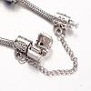 Alloy Rhinestone Bead European Bracelets BJEW-L602-02-4