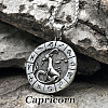 Flat Round with Engraved Twelve Constellation Alloy Pendant Necklace for Women Men LS-WG25F4B-11-1