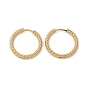 Ion Plating(IP) 304 Stainless Steel Grooved Hoop Earrings X-EJEW-M218-01C-G-3