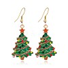Christmas Theme Alloy Plastic Dangle Earrings FS-WG6FBD6-18-1