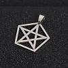 Non-Tarnish Boy Jewelry Original Color 201 Stainless Steel Pentagon with Pentagram Pendants STAS-I032-209-2