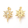 Brass Micro Pave Clear Cubic Zirconia Pendants ZIRC-O036-18G-2