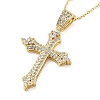 Brass Clear Cubic Zirconia Pendant Necklaces for Women NJEW-M009-05G-D-1