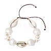 Natural Mixed Cowrie Shell Bead Braided Bead Bracelets BJEW-JB11862-01-2