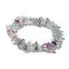Chips Natural Fluorite Beaded Stretch Bracelets BJEW-JB01826-01-2
