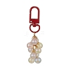 Plating Acrylic Beaded Pendant Keychains HJEW-JM01068-3