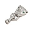 Brass Micro Pave Cubic Zirconia Fold Over Clasps ZIRC-L062-K01-P-1-1