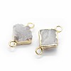 Natural Druzy Quartz Links connectors G-P396-10G-2