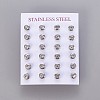 304 Stainless Steel Rhinestone Stud Earrings EJEW-F227-02P-B-3