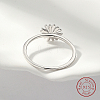 Rhodium Plated 925 Sterling Silver Daisy Flower Finger Ring for Women KN3229-3-3