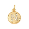 Brass Micro Pave Clear Cubic Zirconia Charms CU-CBA56CE-12G-N-1