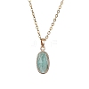 Natural Amazonite Oval Pendant Necklace NJEW-JN04487-02-1