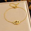 Interlock Heart 304 Stainless Steel Link Bracelets BJEW-B171-14G-1