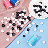 240Pcs 6 Style 1-Hole Plastic Button BUTT-PH0001-14-3