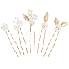 Alloy with Plastic Beads Hair Sticks for Women Girls OHAR-WH20010-08G-7