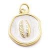 Ocean Theme Brass Enamel Pendants KK-Q029-01G-G-1