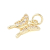 Rack Plating Brass Micro Pave Clear Cubic Zirconia Charms KK-Z060-05G-01-2