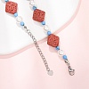 Dyed Natural Lava Rock & Round Synthetic Turquoise & Imitation Pearl Beaded Necklaces GG-CBA922D-07C-2