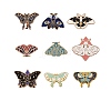 9Pcs 9 Style Butterfly Alloy Enamel Brooches JEWB-SZ0001-12-2