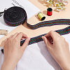 BENECREAT 5 Yards Ethnic Style Embroidery Flat Polyester Elastic Rubber Cord/Band OCOR-BC0005-15B-3