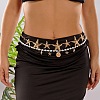 Zinc Alloy Starfish Link Imitation Pearl Beaded Double Layer Waist Chains for Women WGE4E14-01-2