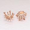 Rack Plating Brass Rhinestone Flower Cabochon Settings KK-L147-201-2