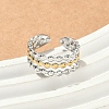304 Stainless Steel Double Color Cuff Rings RJEW-S635-01GP-F-2