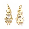 Brass Micro Pave Cubic Zirconia Pendants ZIRC-F134-03G-1