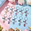 10Pcs 10 Colors Acrylic Pearl Angel Pendant Keychain KEYC-JKC01108-1