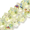 Electroplate Baking Paint Glass Beads Strands EGLA-K061-12A-AB06-1