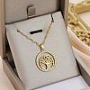 Brass Micro Pave Clear Cubic Zirconia Tree of Life Pendants NJEW-H066-01E-G-1