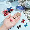 20Pcs 5 Colors Light Gold Plated Alloy Glass Pendants GLAA-SC0002-32-3