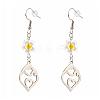 Millefiori Glass Flower Dangle Earrings Set EJEW-JE04468-3