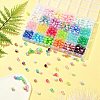 DIY 600Pcs 24 Styles Round Acrylic & Plastic Beads Jewelry Making Findings Kit DIY-FS0005-63-8