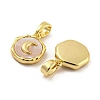 Brass Pave Shell Charms KK-G490-34G-2