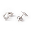 Non-Tarnish 201 Stainless Steel Stud Earring Findings with Hole EJEW-A071-27P-2