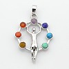 Platinum Plated Alloy Gemstone Pendants G-J179-01P-1