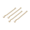 Ion Plating(IP) 316 Surgical Stainless Steel Curb Chain Extender with Natural  White Jade Round Charm STAS-A097-01G-09-1