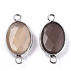 Natural Grey Agate Links/Connectors G-T131-102-15-2